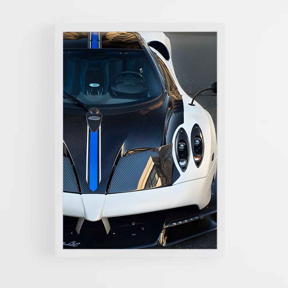 Poster Huayra Noir et Blanc – affiche Pagani (vue 3)